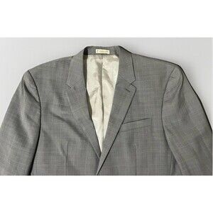 Perry Ellis Blazer Sport Coat Men’s 42 SHT Gray  Wool Business Interview